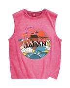 Welcome to Japan Poster Vintage Distressed Washed Tank Top