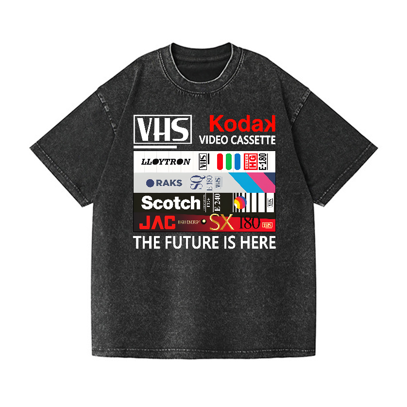 VHS Vintage Wash Japanese Design T-Shirt