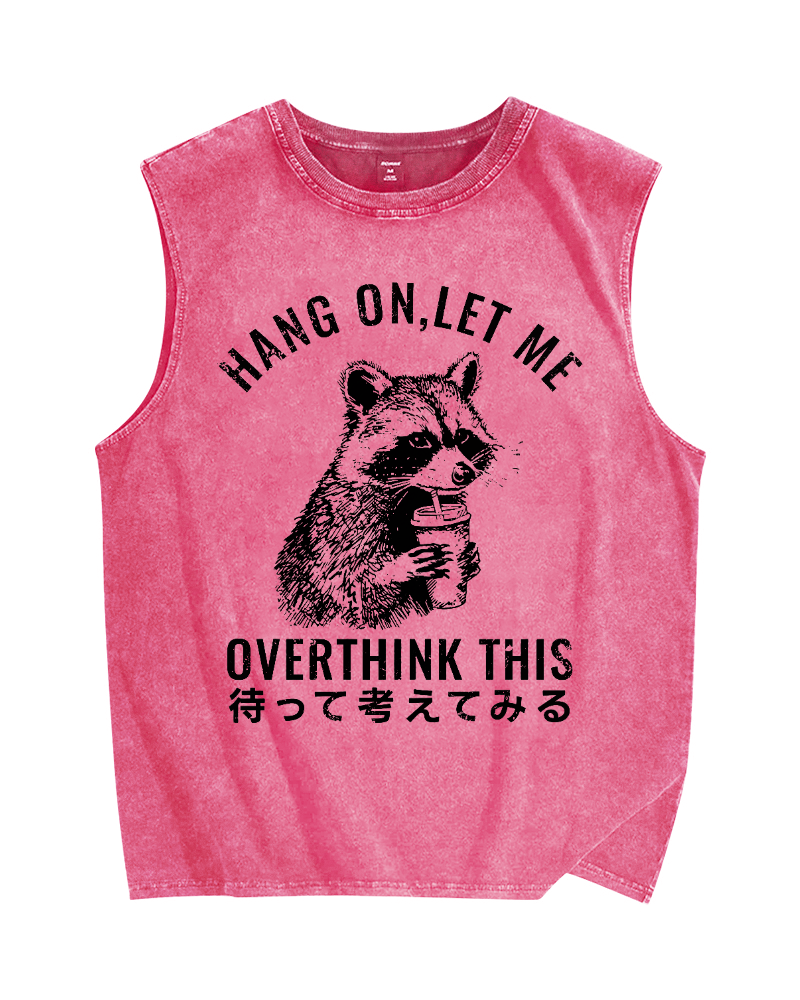 Thinking raccoon Vintage Distressed Washed Tank Top