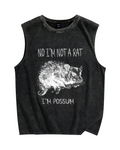 Possum Vintage Distressed Washed Tank Top