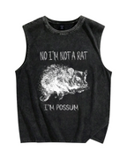 Possum Vintage Distressed Washed Tank Top