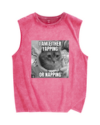 Yapping or Napping Vintage Distressed Washed Tank Top