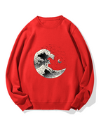 Astronaut surfing the waves Cotton Sweatshirt