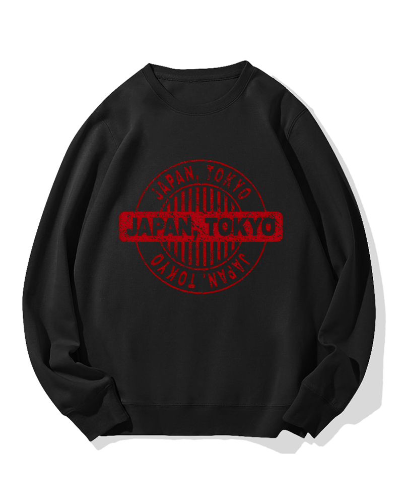Tokyo Japan Stamp Cotton Sweatshirt