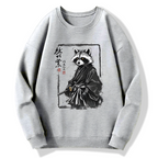 Japanese Raccoon Warrior Art Cotton Pullover Sweatshirt