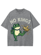 Unisex Frog Against the Crown Printed Washed Tee