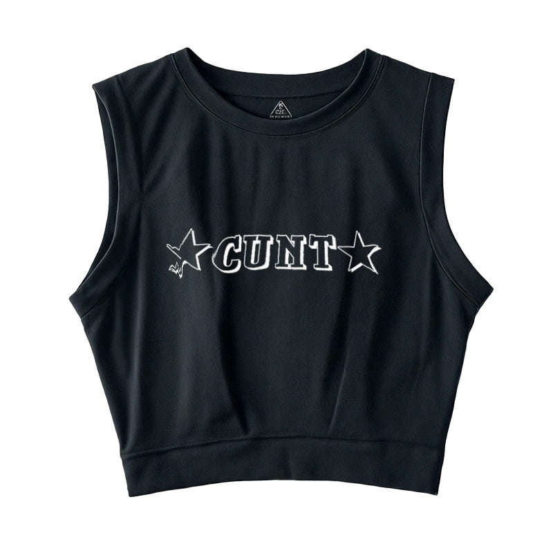 Star Count Sleeveless Crop Top
