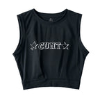 Star Count Sleeveless Crop Top