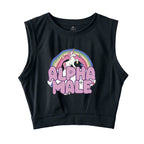 Rainbow Unicorn Alpha Male Sleeveless Crop Top