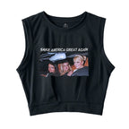 Make America Great Again Sleeveless Crop Top
