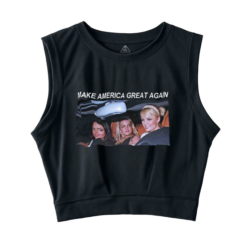 Make America Great Again Sleeveless Crop Top