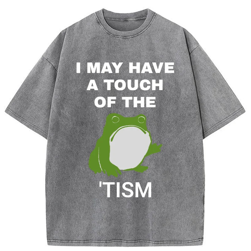 Funny Frog Flipping The Bird Washed T-Shirt