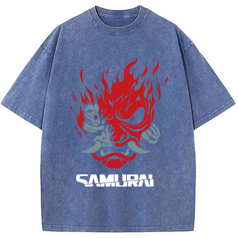 Vintage Samurai Retro Japanese Washed T-Shirt