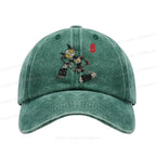 Contemplative Robot Cat Washed Cap