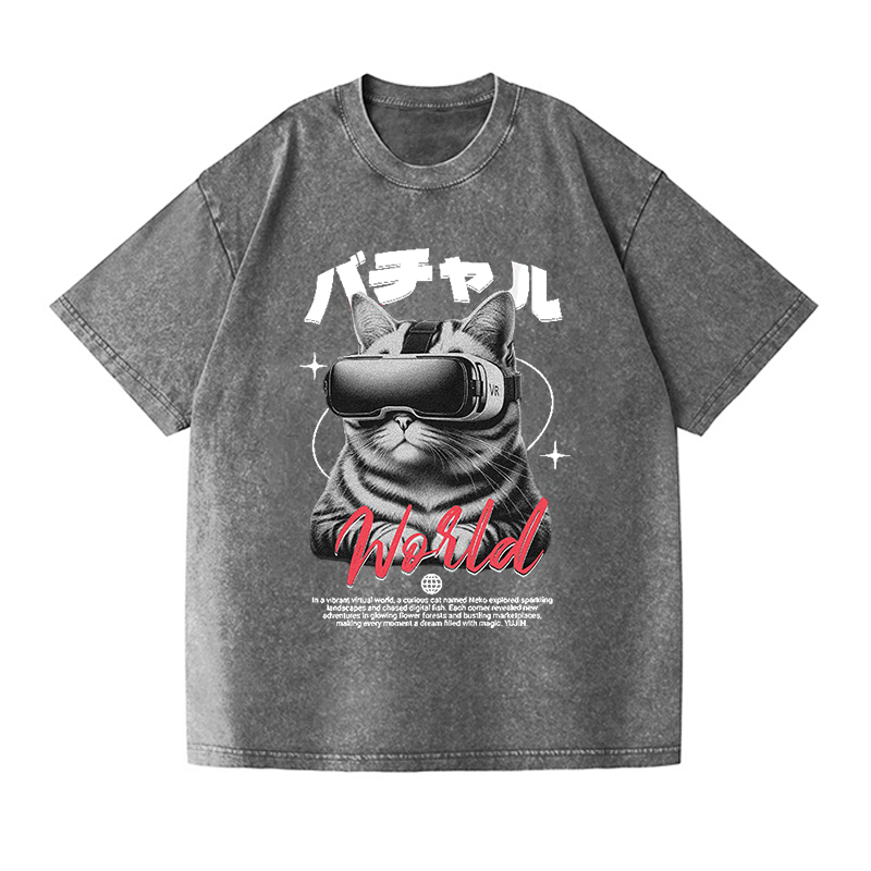 VR Cat Washed T-Shirt