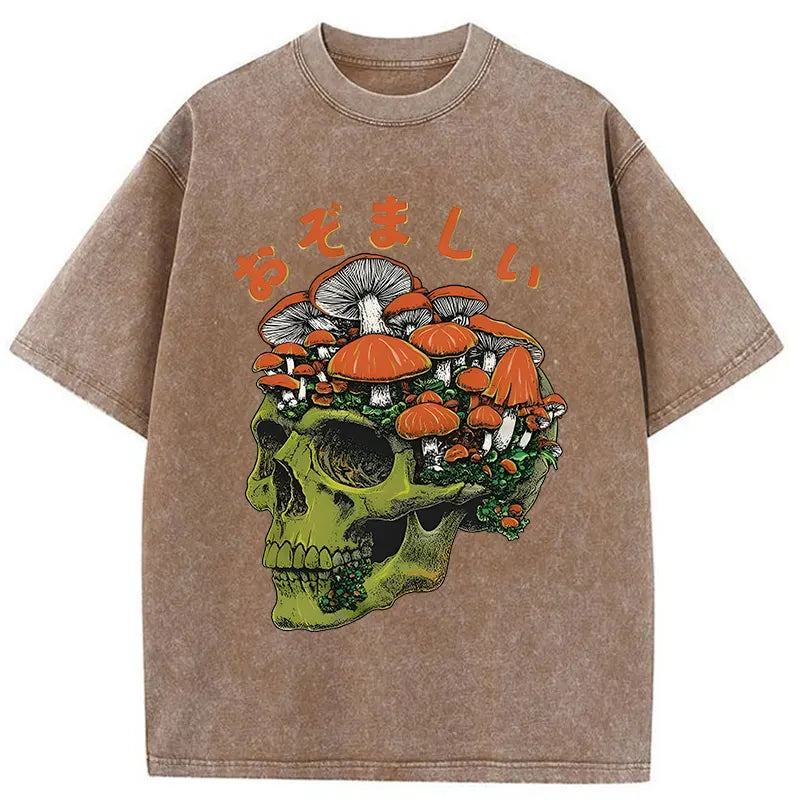 Mushroom Skull Washed T-Shirt