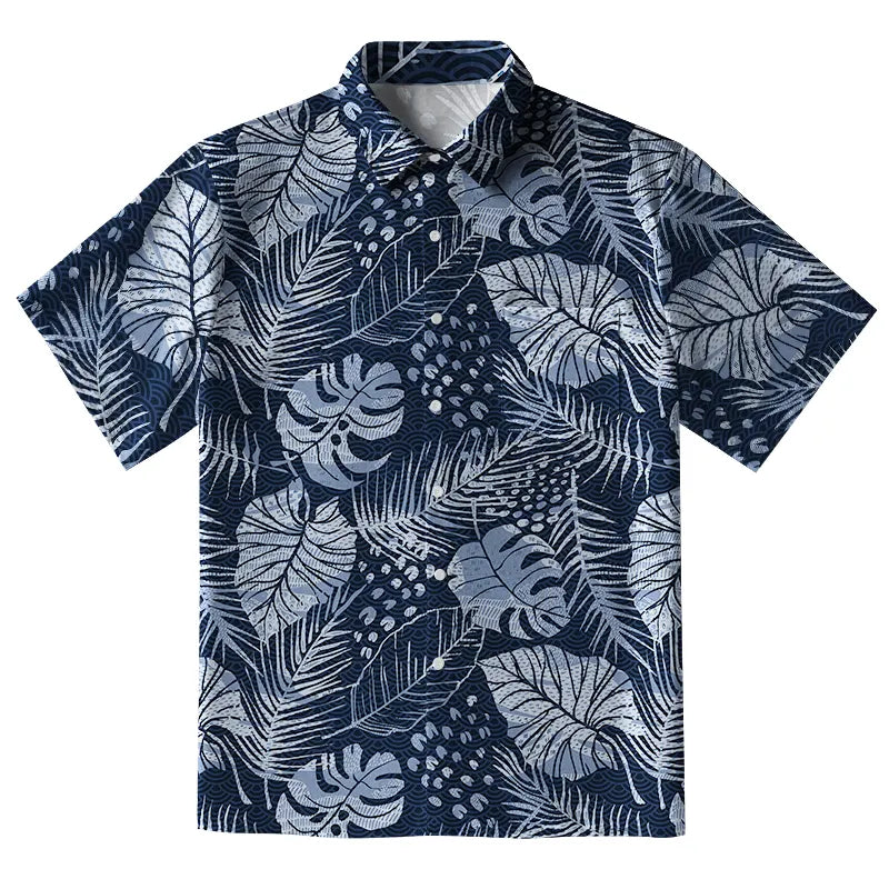 Jungle Leaf Dark Button-up Shirt