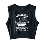 Funny Electric Shock Skeleton Sleeveless Crop Top