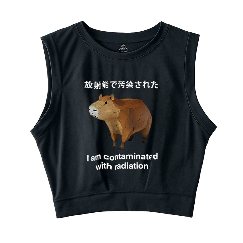 Capybara Contaminated By Radiation Sleeveless Crop Top