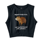 Capybara Contaminated By Radiation Sleeveless Crop Top