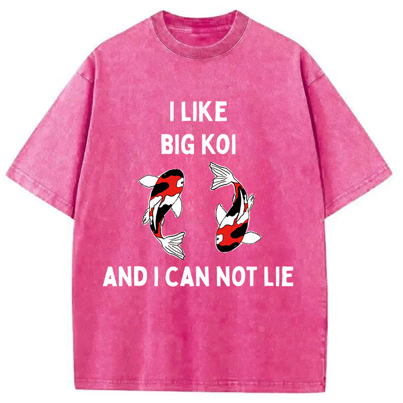 Vintage Koi Fish I Like Big Koi Washed T-Shirt