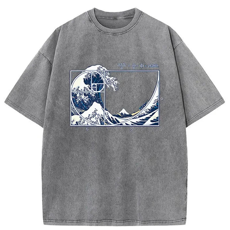 Ukiyoe Waves Japan Washed T-Shirt
