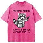 Funny Raccoon Japan Washed T-Shirt