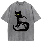 Hug A Black Cat Washed T-Shirt
