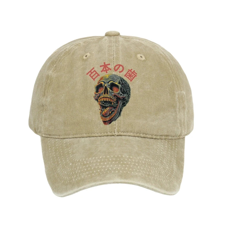 Terrifying And Disgusting Skull Washed Cap