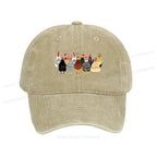 A Flock Of Christmas Chickens Washed Cap