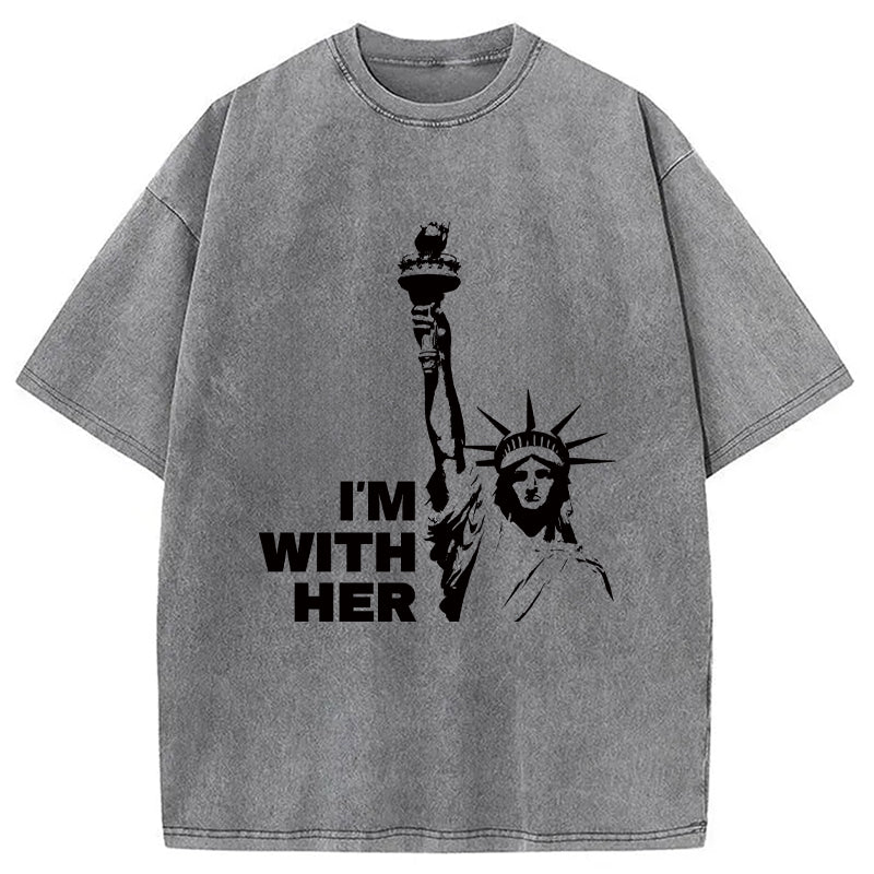 I'm With Her Washed T-Shirt