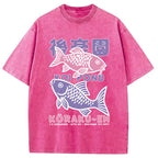Koi Fish Pond Japanese Washed T-Shirt