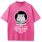 Astronaut Capybara Washed T-Shirt