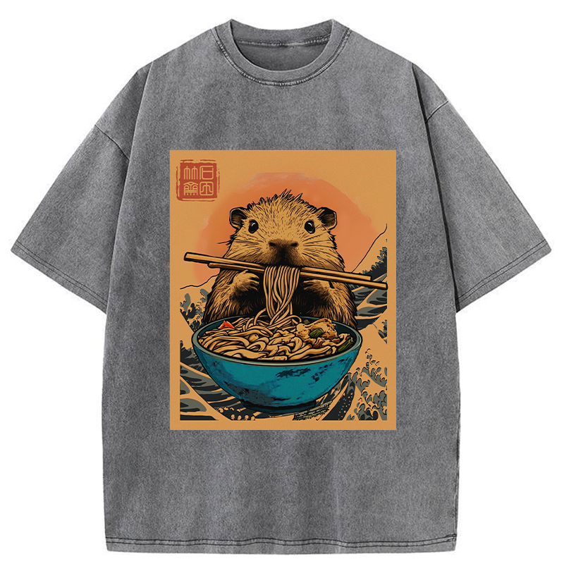 Opossum Eats Ramen Washed T-Shirt