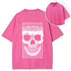 Horror Skull Back Washed T-Shirt