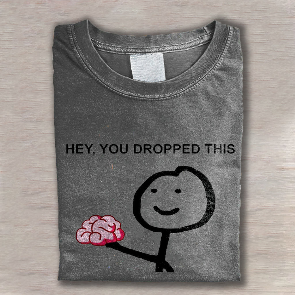 Spoof Print Casual Print T-shirt