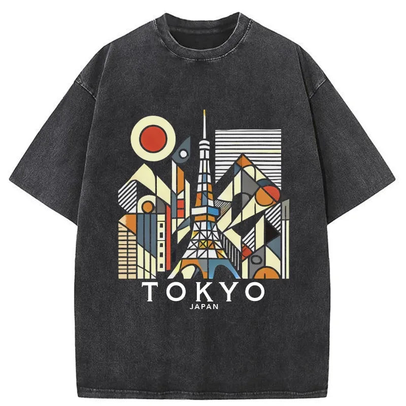 Tokyo 3D Architecture Washed T-Shirt