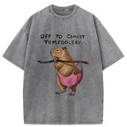 Unisex Capybaras That Do Bad Things Washed T-Shirt