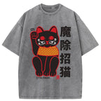 Magic Lucky Cat Washed T-Shirt