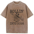 Unisex Rollin' Into 2026 Washed T-Shirt