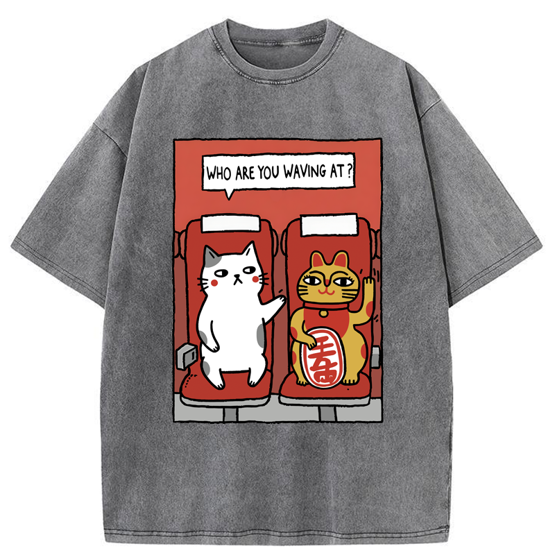 Unisex Who Are You Waving At Washed T-Shirt