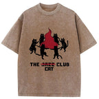 Unisex Cat Party Washed T-Shirt
