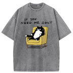 Unisex Unavailable Cat Washed T-Shirt