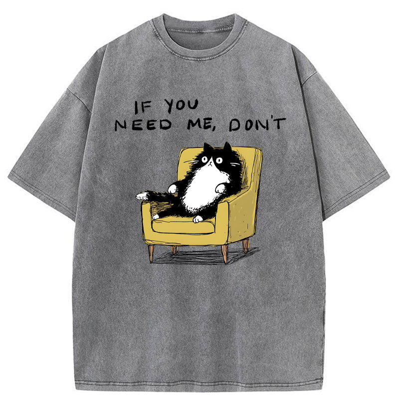 Unisex Unavailable Cat Washed T-Shirt