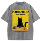 Unisex Bonjour Mon Amour Washed T-Shirt