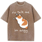 Unisex Cat Refused To Communicate Washed T-Shirt