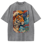 Unisex Tiger Of The Cloud Sea Washed T-Shirt