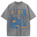 Unisex Minimalist Art Washed T-Shirt