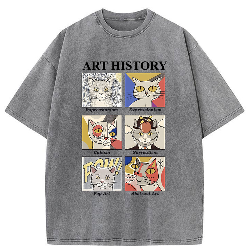 Unisex Art History About Cats Washed T-Shirt