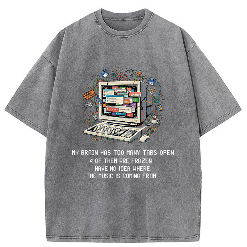 Unisex My Brain Has Crashed Washed T-Shirt